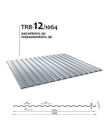 Strešný/fasádny profil TRB - 12/1064